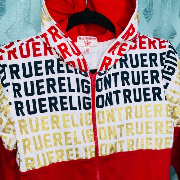 true religion color block hoodie